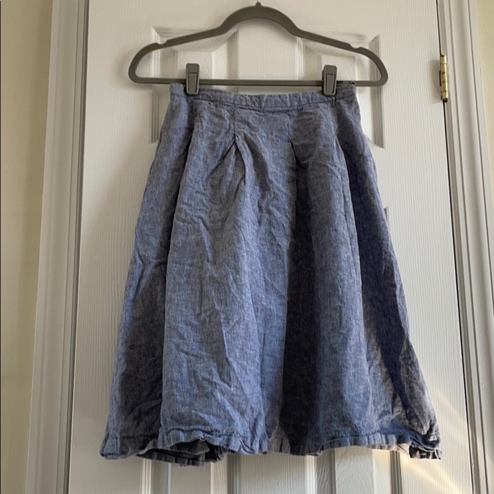UNIQLO Blue Linen Skirt